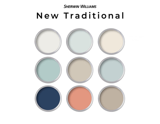 Sherwin Williams Traditional Paint Color Palette, Paint Scheme | Whole House Traditional Paint Palette