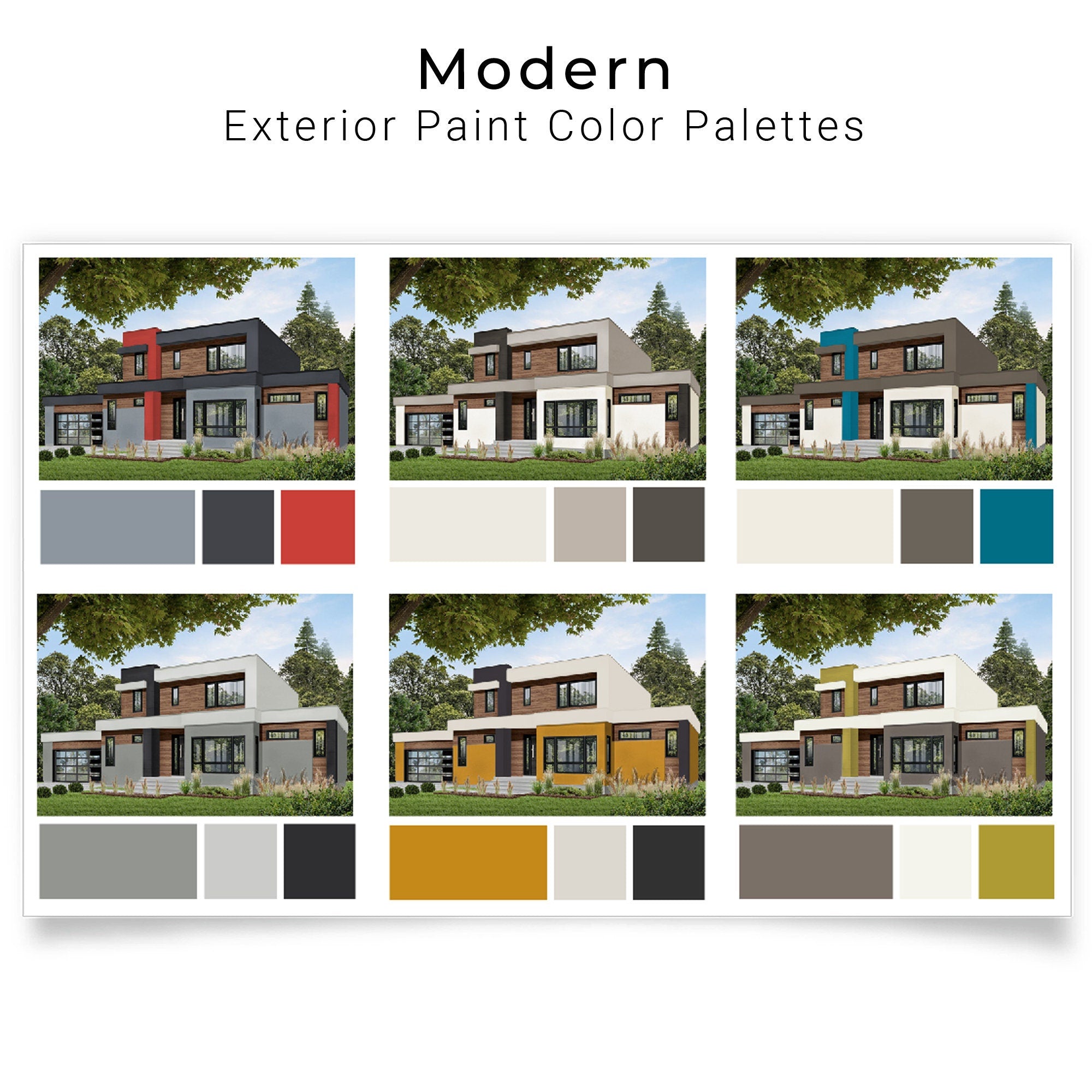 Exterior Paint Color Palettes Modern Home | House Paint Color ...