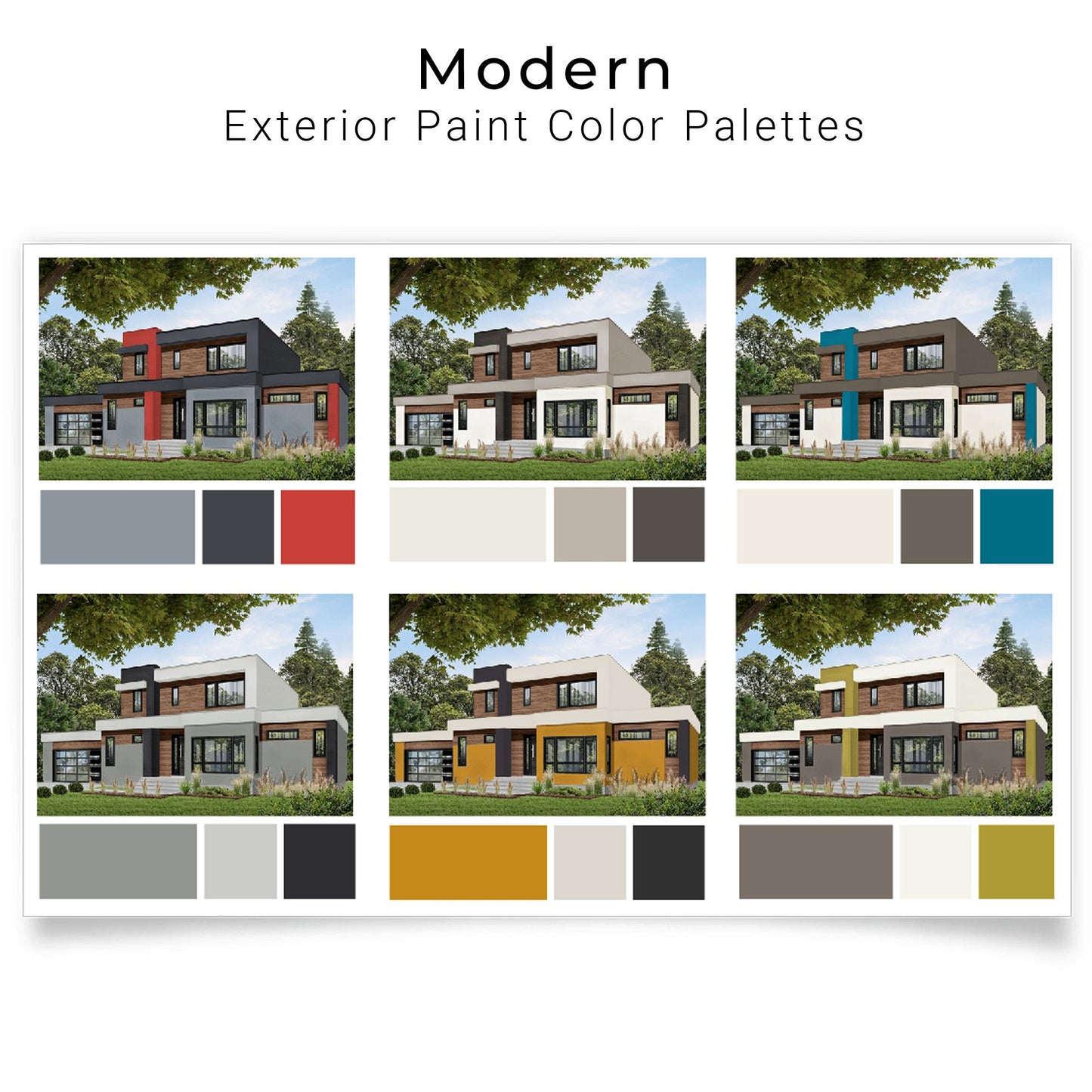 Exterior Paint Color Palettes Modern Home | House Paint Color