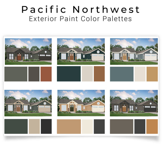 Pacific Northwest Exterior Paint Color Palettes | Northwest Style Exterior House Paint Colors