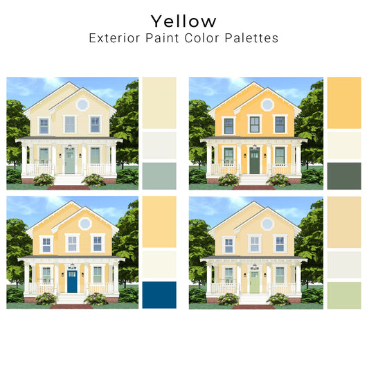 Yellow Exterior Paint Home Palettes | Yellow House Exterior Paint Colors