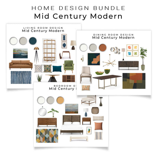 Mid Century Modern House Design Mood Boards | Whole House Mid Century Modern Interior Design