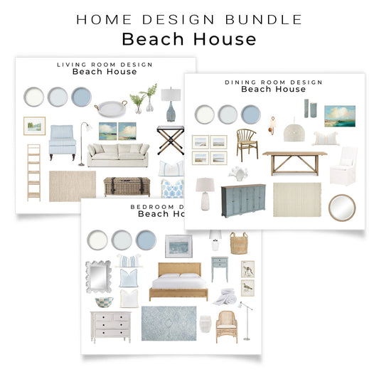 Bundle Beach House Design Mood Boards | Whole House Beach Style Interior Design