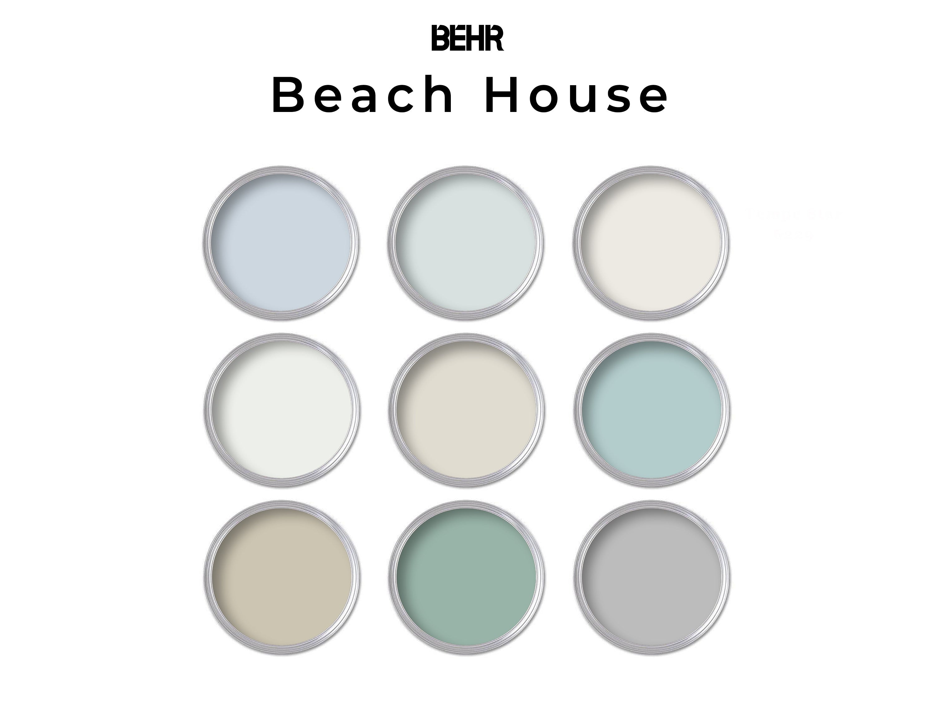 Beach House Behr Paint Color Palette | Behr Whole House Paint Colors ...