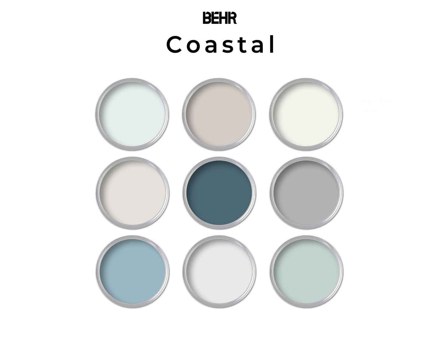 Coastal Behr Paint Color Palette | Interior Paint Colors for Home