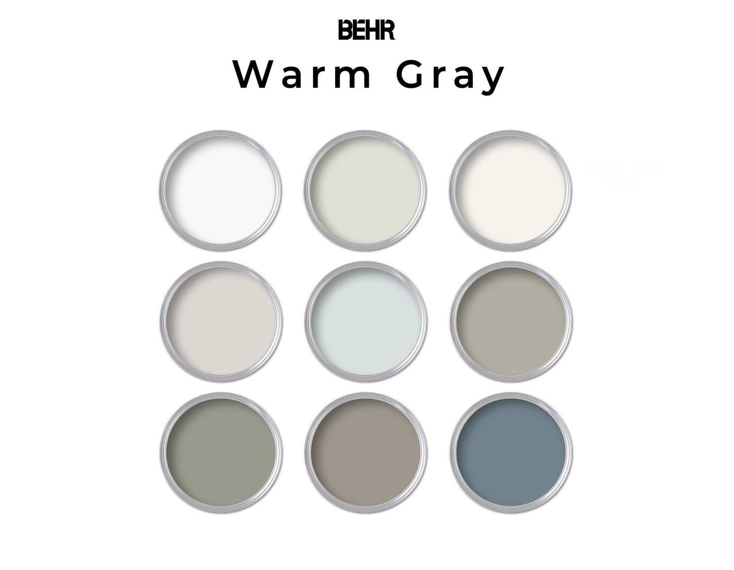 Behr Warm Gray Paint Color Palette | Whole House Interior Paint Palette