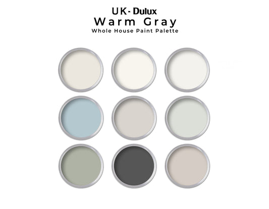 Warm Gray UK Dulux Paint Color Palette | Dulux (UK Color Codes) Gray Neutral Interior Whole House Paint Colors