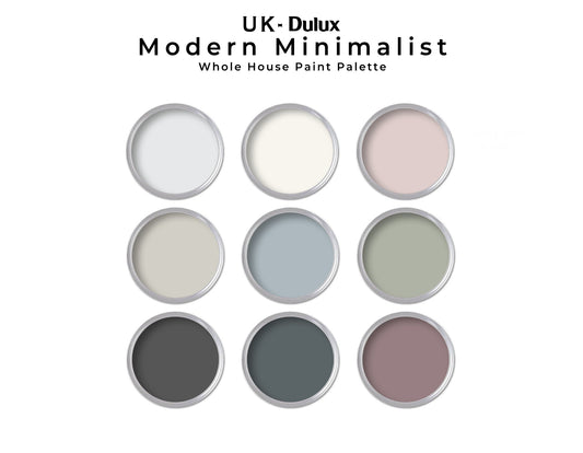 Modern Minimalist Dulux UK Paint Color Palette | Dulux UK Minimalist Interior Paint Colors