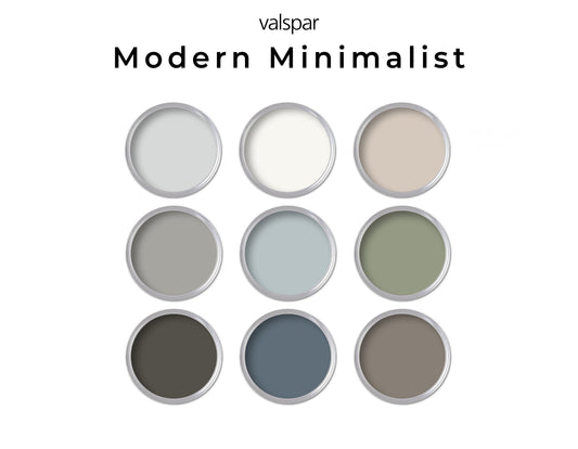 Valspar Modern Minimalist Paint Color Palette | Whole House Modern Paint Palette