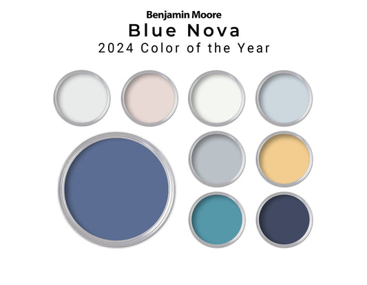 2024 Benjamin Moore Blue Nova Color of the Year Paint Pallette | Whole House Paint Palette