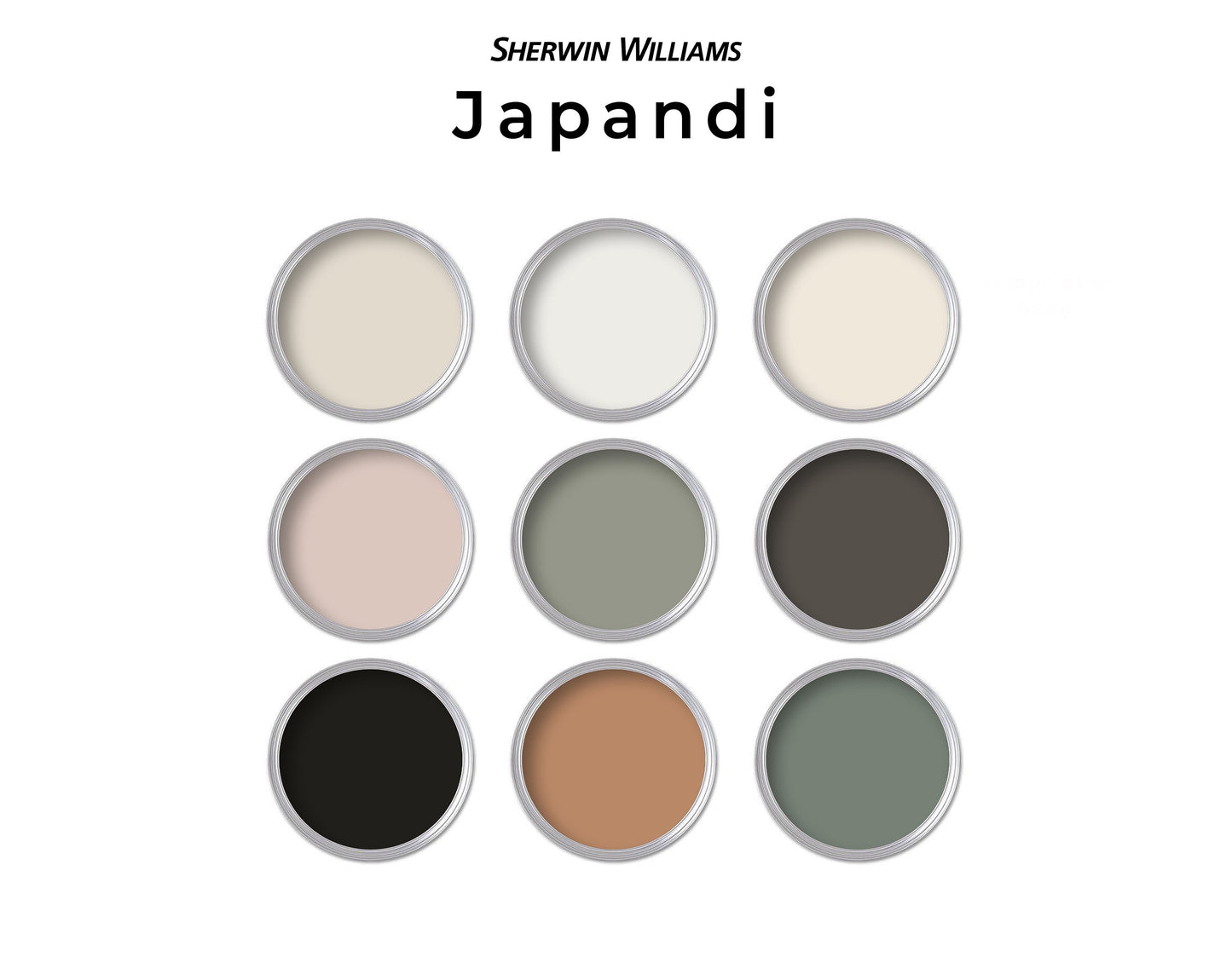 Japandi Sherwin Williams Paint Color Palette | Whole House Paint Palette