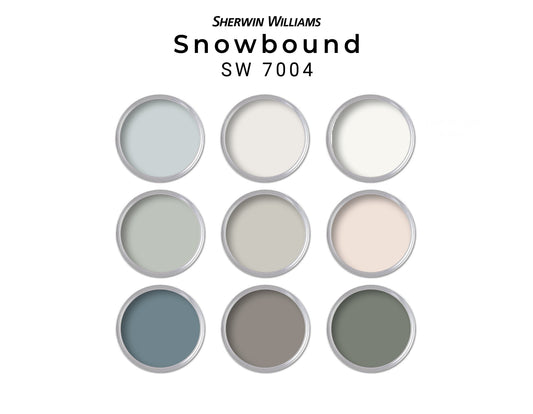 Sherwin Williams Snowbound Paint Palette | Snowbound Whole House Paint Color Scheme