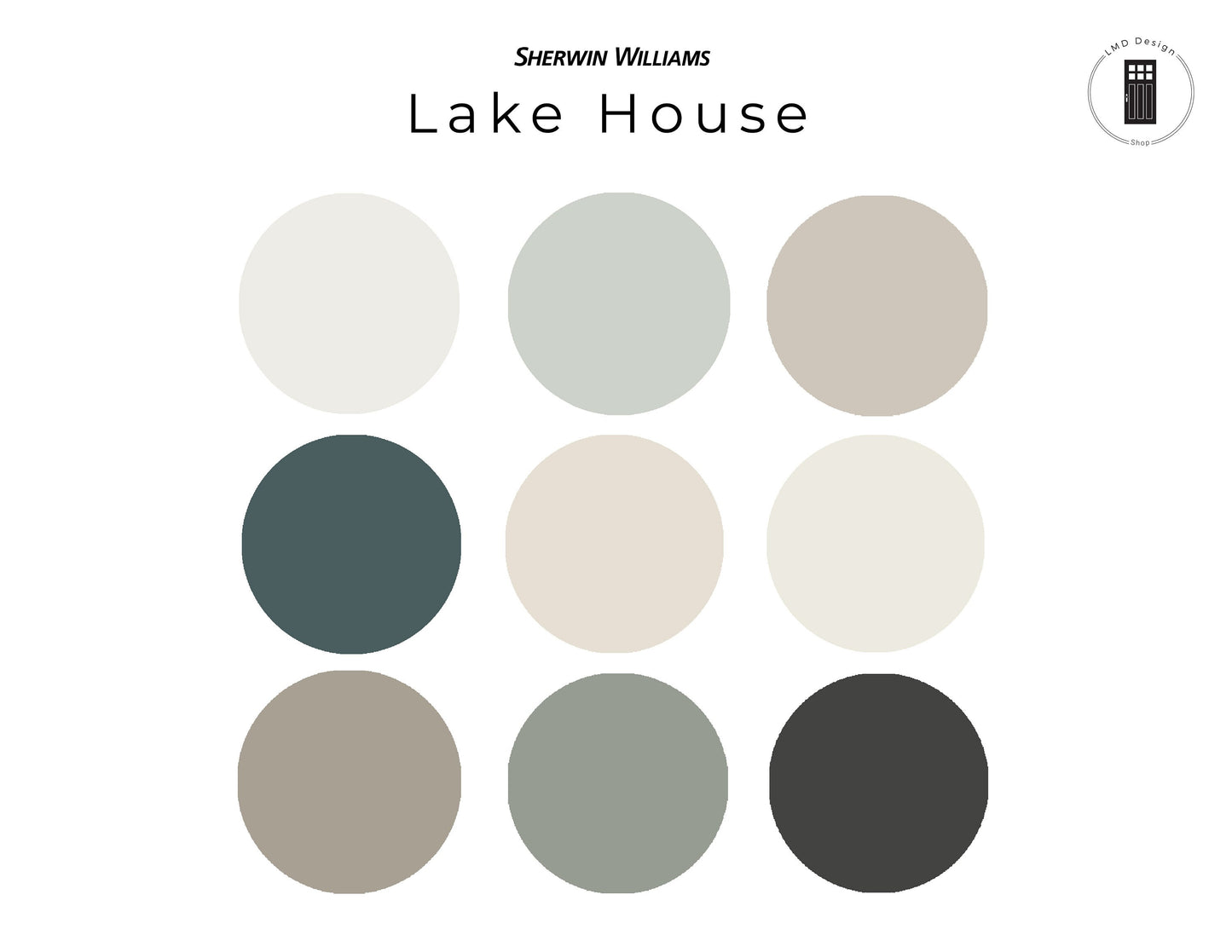 Lake House Sherwin Williams Paint Palette | Whole House Paint Palette Cabin Lake House